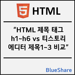 HTML 제목 태그 h1~h6 vs 티스토리 에디터 제목 1~3 비교