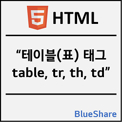 HTML 테이블(표) 태그 - table, tr, th, td