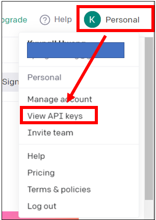 View API Keys 메뉴에서 API키를 관리할 수 있습니다.
