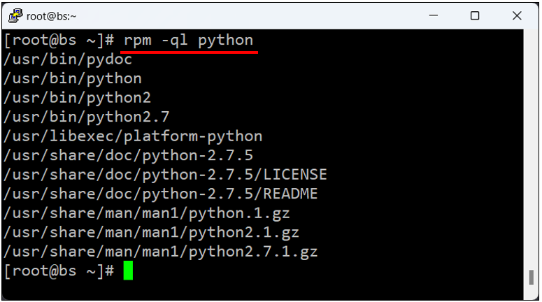 리눅스 rpm 명령어로 패키지가 설치된 파일 목록 확인하기
