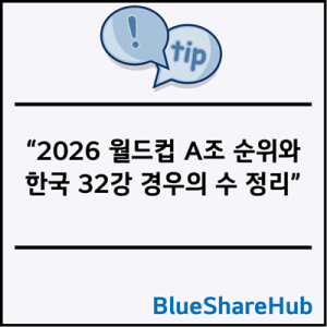 2026 월드컵 A조 순위와 한국 32강 경우의 수 정리